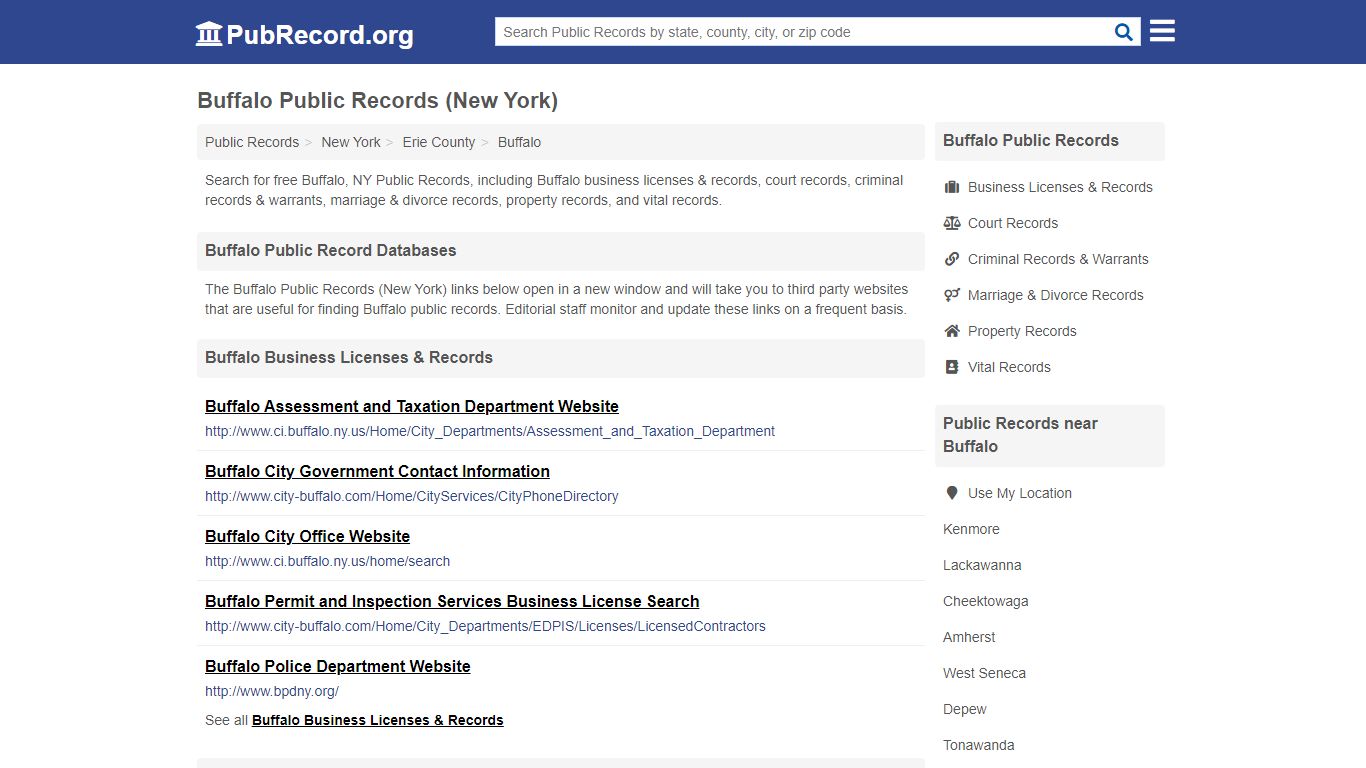 Free Buffalo Public Records (New York Public Records)